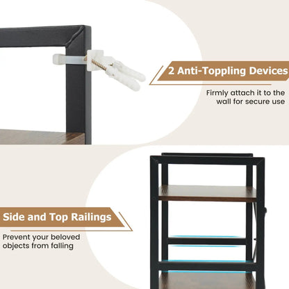 Narrow Freestanding 4-Tier Bookshelf Metal Frame
