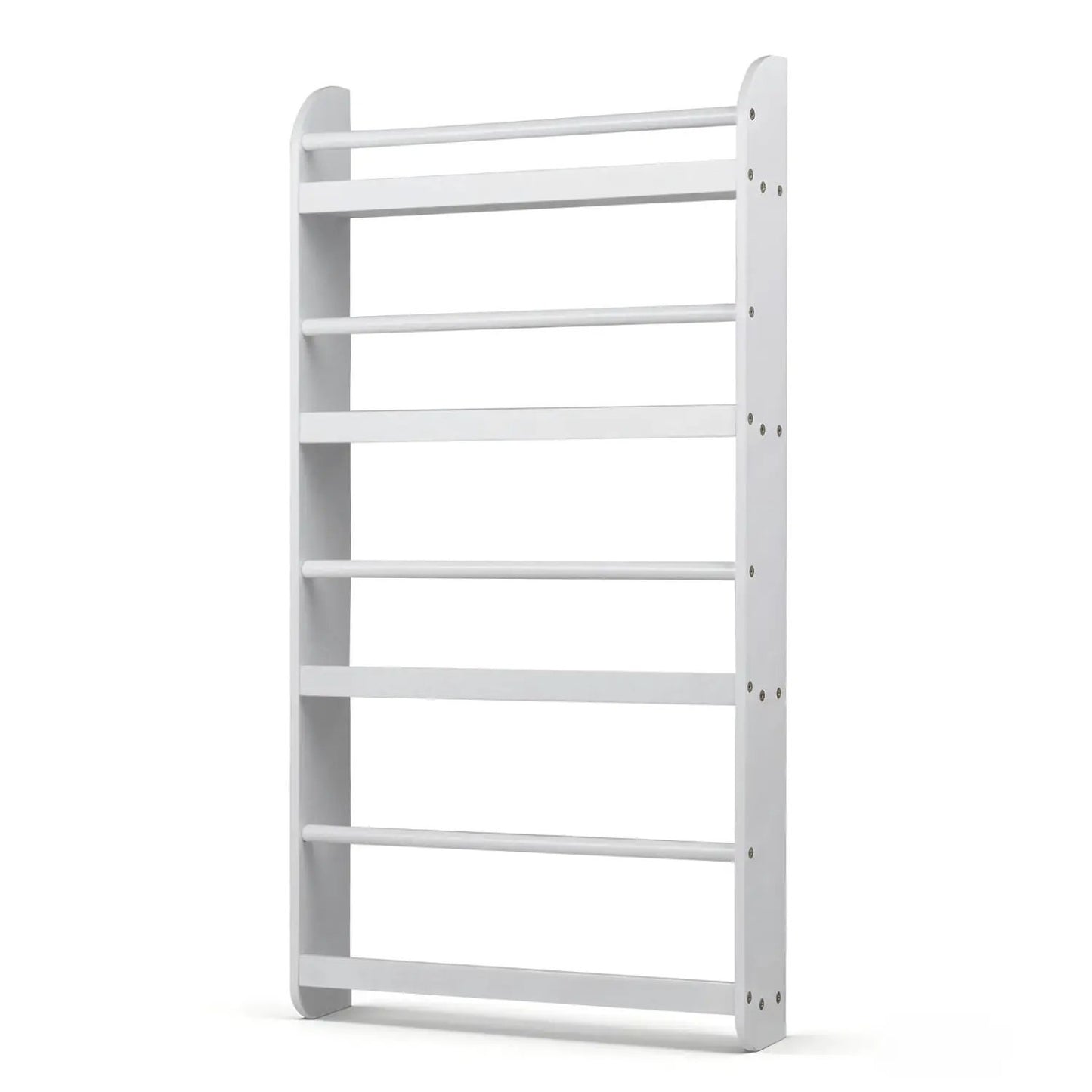 4-Tier Wall Mounted Bookshelf with Safety Rails