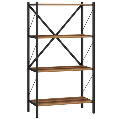 4-Tier Bookshelf with Heavy-Duty Metal Frame
