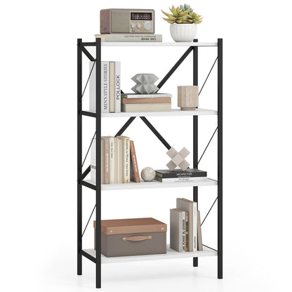 4-Tier Bookshelf with Heavy-Duty Metal Frame