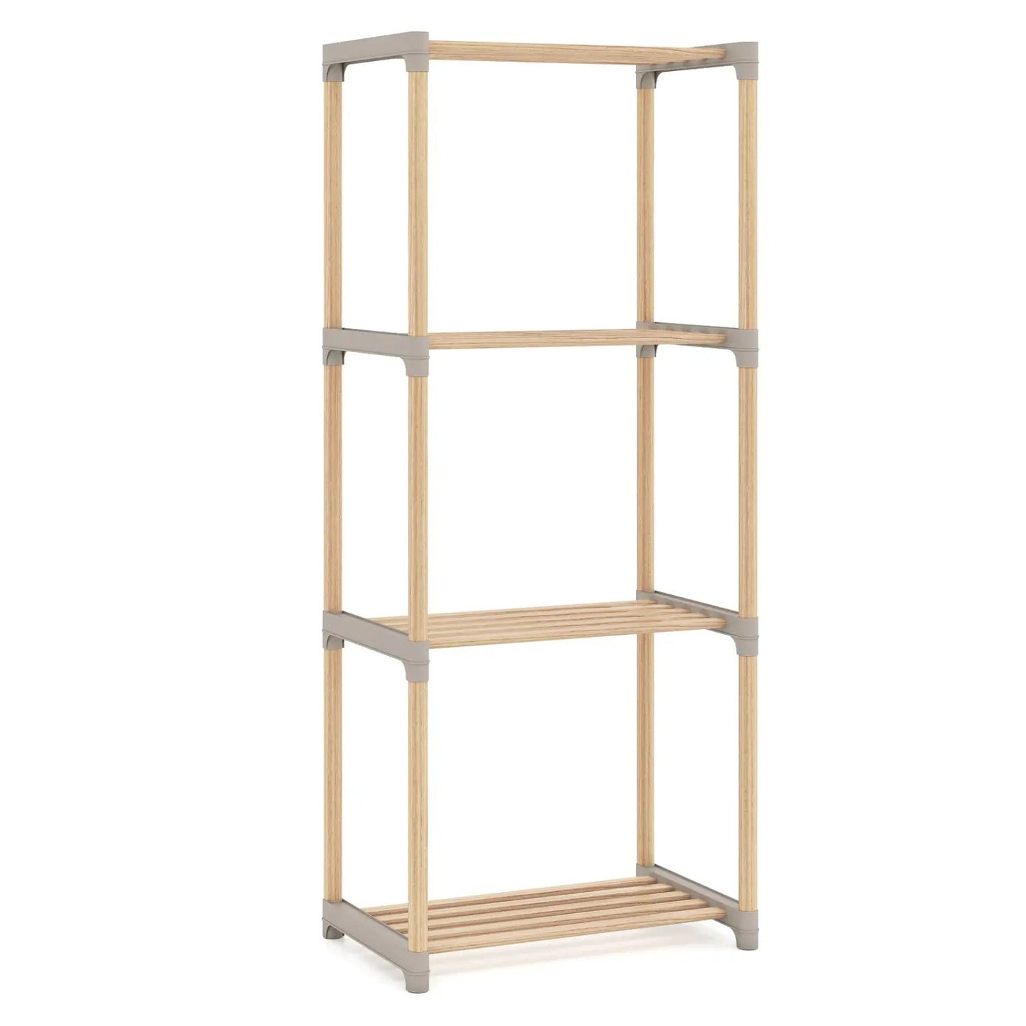 5-Tier Pine Wood Bookshelf with Open Shelves