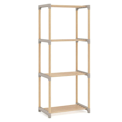 5-Tier Pine Wood Bookshelf with Open Shelves
