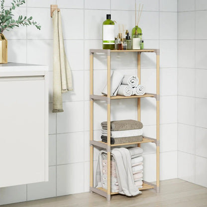 5-Tier Pine Wood Bookshelf with Open Shelves