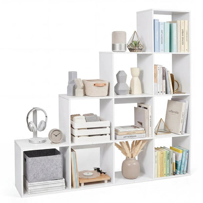 4-Tier Bookshelf 10 Cube Storage and Anti-Tip