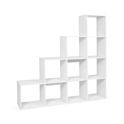 4-Tier Bookshelf 10 Cube Storage and Anti-Tip