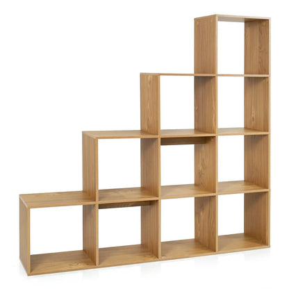 4-Tier Bookshelf 10 Cube Storage and Anti-Tip