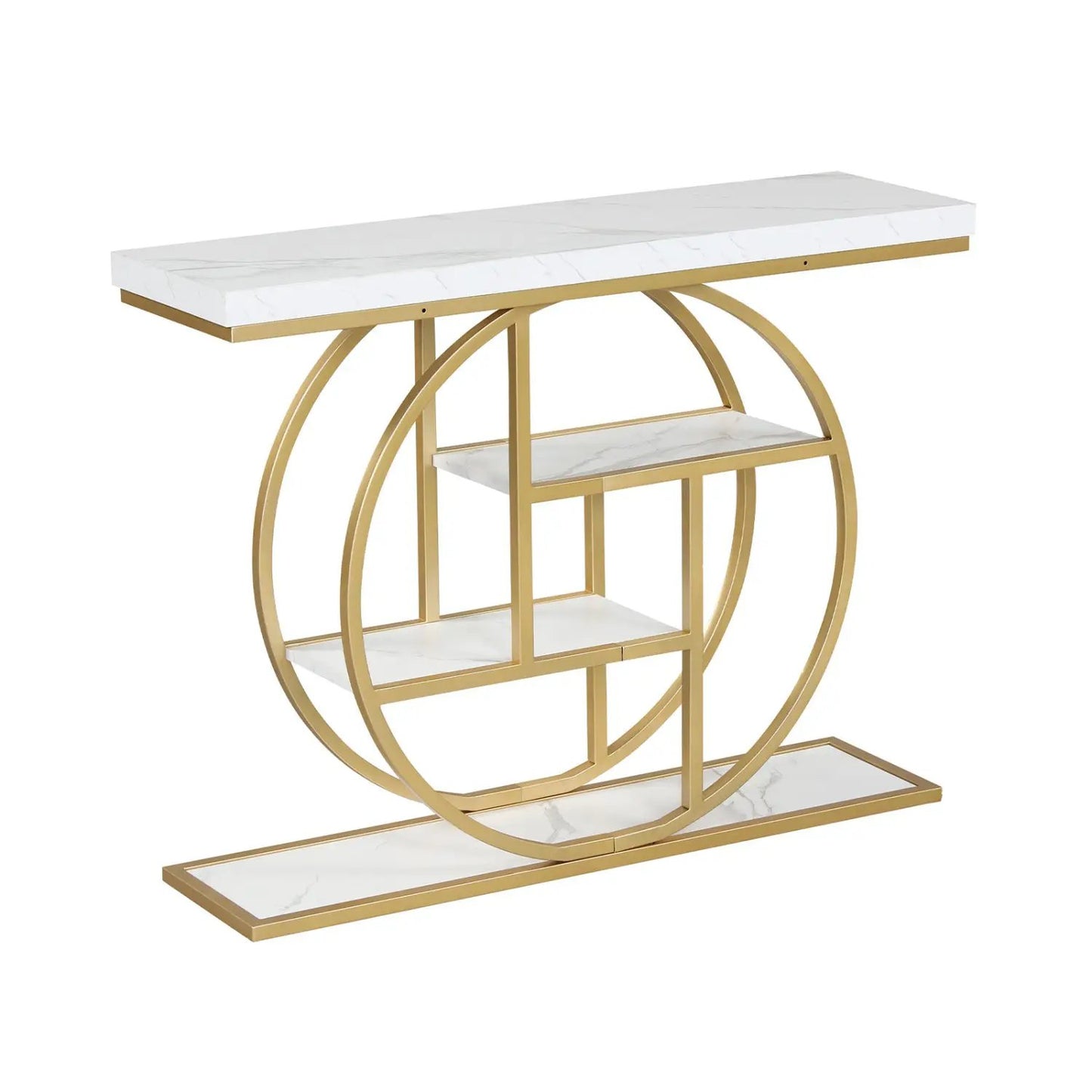 4 Tier Console Table With Storage Shelves