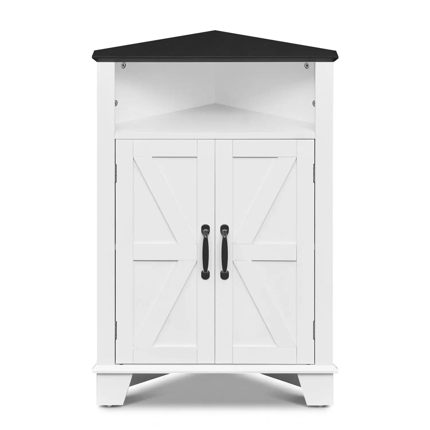 4-Tier Corner Storage Cabinet With Open Shelf