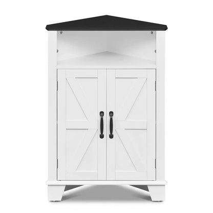 4-Tier Corner Storage Cabinet With Open Shelf