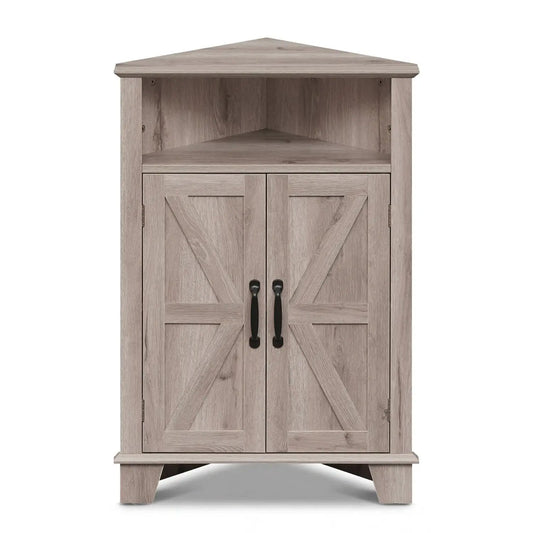 4-Tier Corner Storage Cabinet With Open Shelf