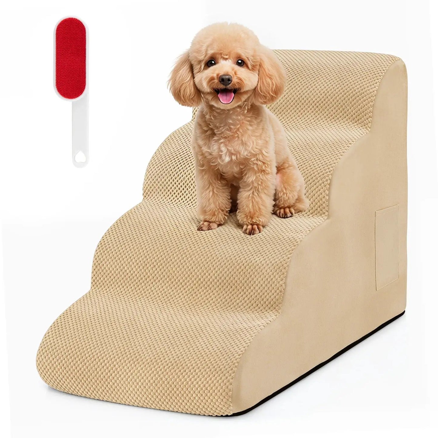 Four Tier Foam Dog Steps with Washable Cover