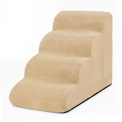 Four Tier Foam Dog Steps with Washable Cover