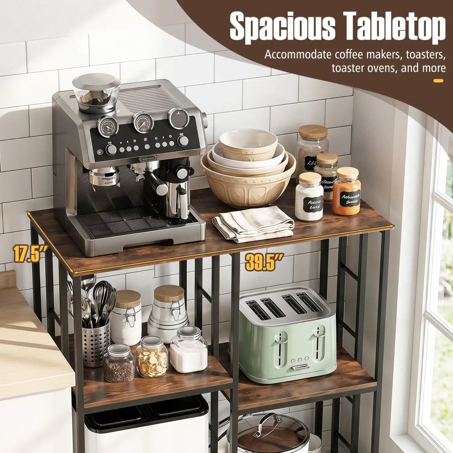 4-Tier Baker's Rack With Heavy-Duty Metal Frame