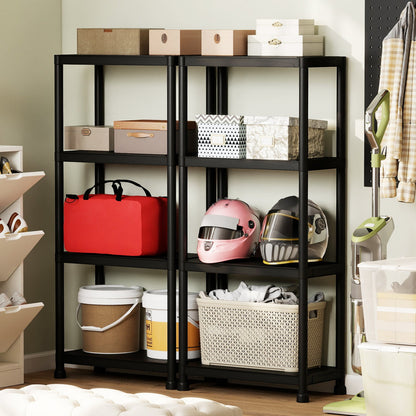 4-Tier Heavy-Duty Plastic Storage Shelves Freestanding Garage Shelving Unit