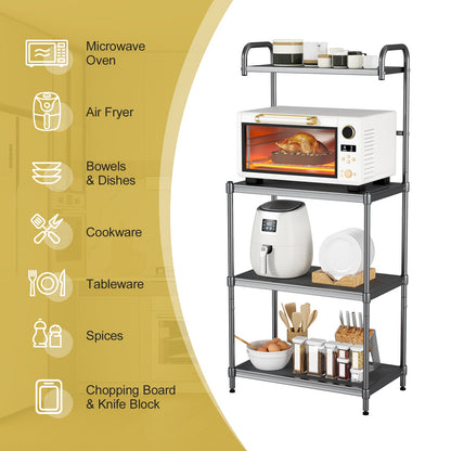 Estantería de panadero de 4 niveles Estante de almacenamiento de cocina Organizador