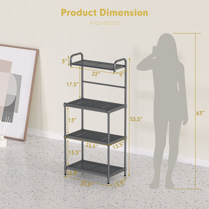Estantería de panadero de 4 niveles Estante de almacenamiento de cocina Organizador