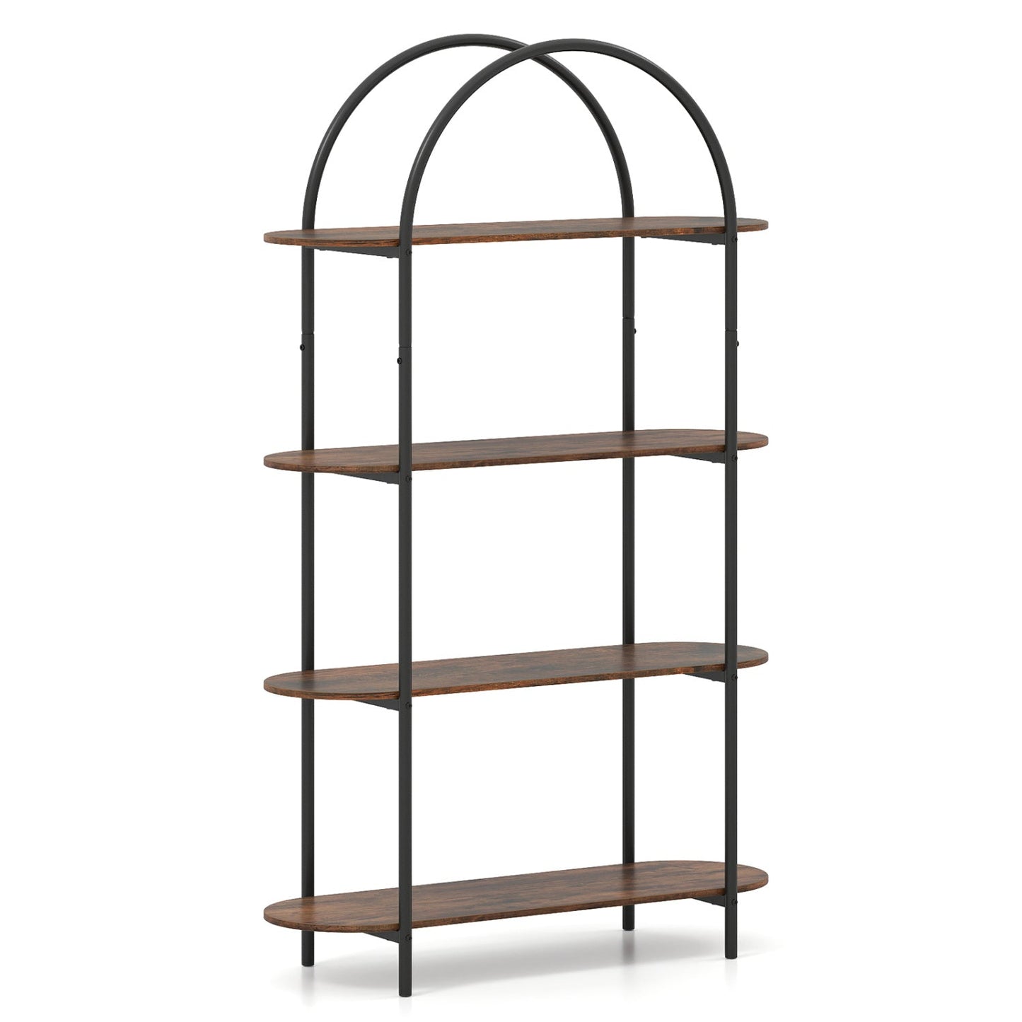 4-Tier Open Bookcase with Sturdy Metal Frame for Living Room