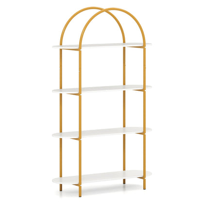 4-Tier Open Bookcase with Sturdy Metal Frame for Living Room