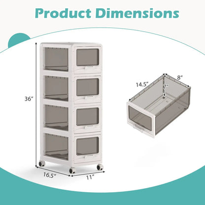 Rolling Storage Cart With Lockable Wheels
