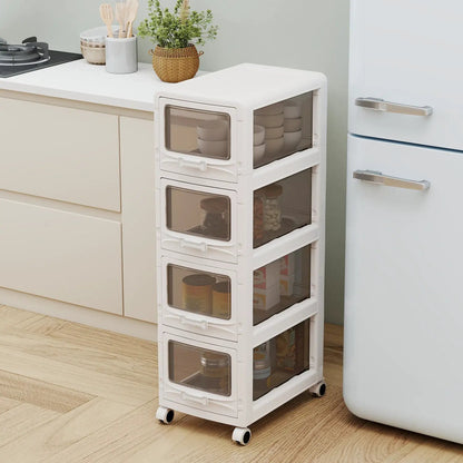 Rolling Storage Cart With Lockable Wheels