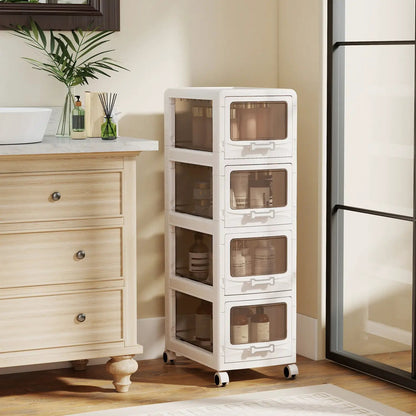 Rolling Storage Cart With Lockable Wheels