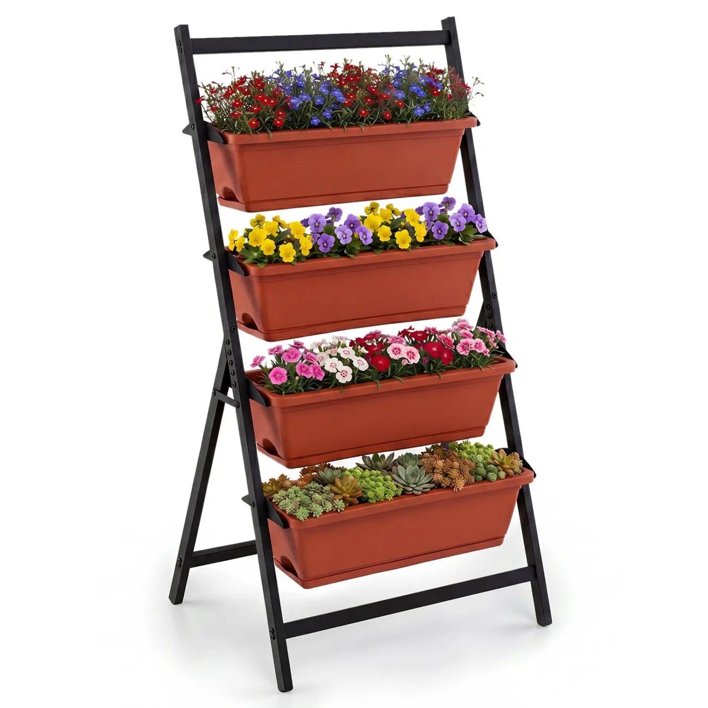4-Tier Vertical Raised Garden Bed Drainage Holes