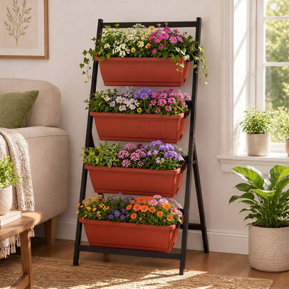 4-Tier Vertical Raised Garden Bed Drainage Holes