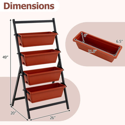 4-Tier Vertical Raised Garden Bed Drainage Holes