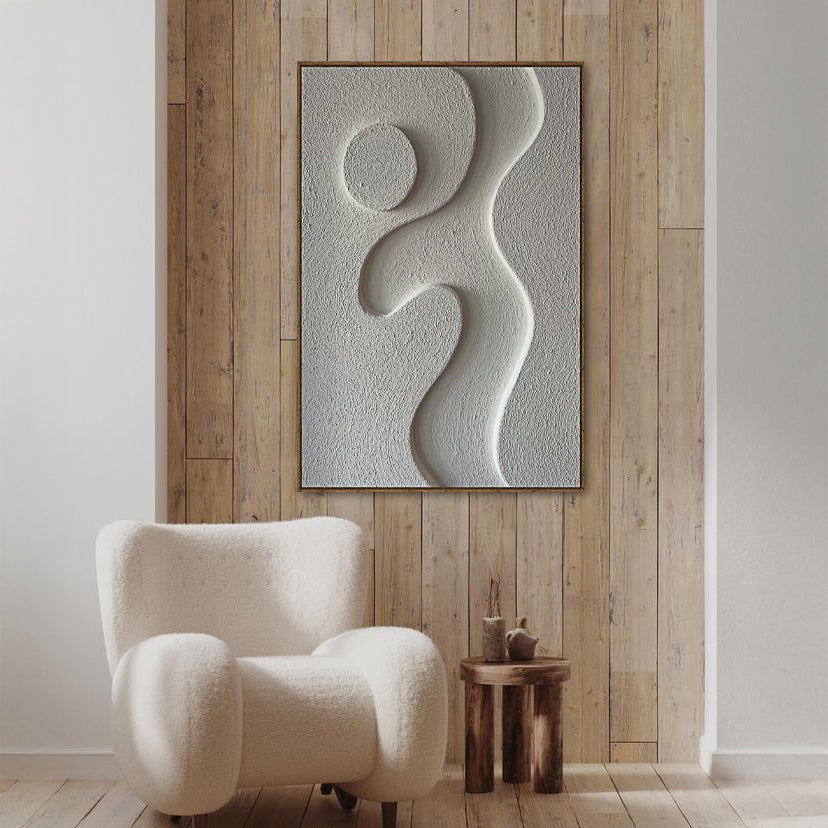Midcentury Curves Wall Art canvas with textured white relief by Tailored Canvases on Tampa Home & Garden Store