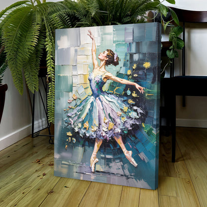 Ballerina Abstract Wall Art canvas by Tailored Canvases, crafting canvas in teal hues on Tampa Home & Garden Store