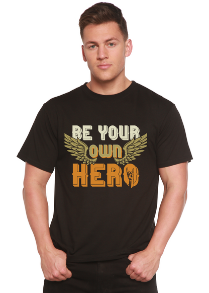 Be Your Own Hero men's black bamboo viscose/organic cotton tee by Spun Bamboo, Shirts on Tampa Home & Garden Store