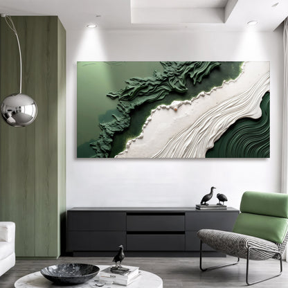 Green Rivers Abstract Wall Art VI canvas by Tailored Canvases featuring lush green textures on Tampa Home & Garden Store