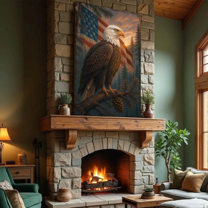 Canvas wall art Sentinel of the Pines Eagle by Tailored Canvases, bald eagle on Tampa Home & Garden Store