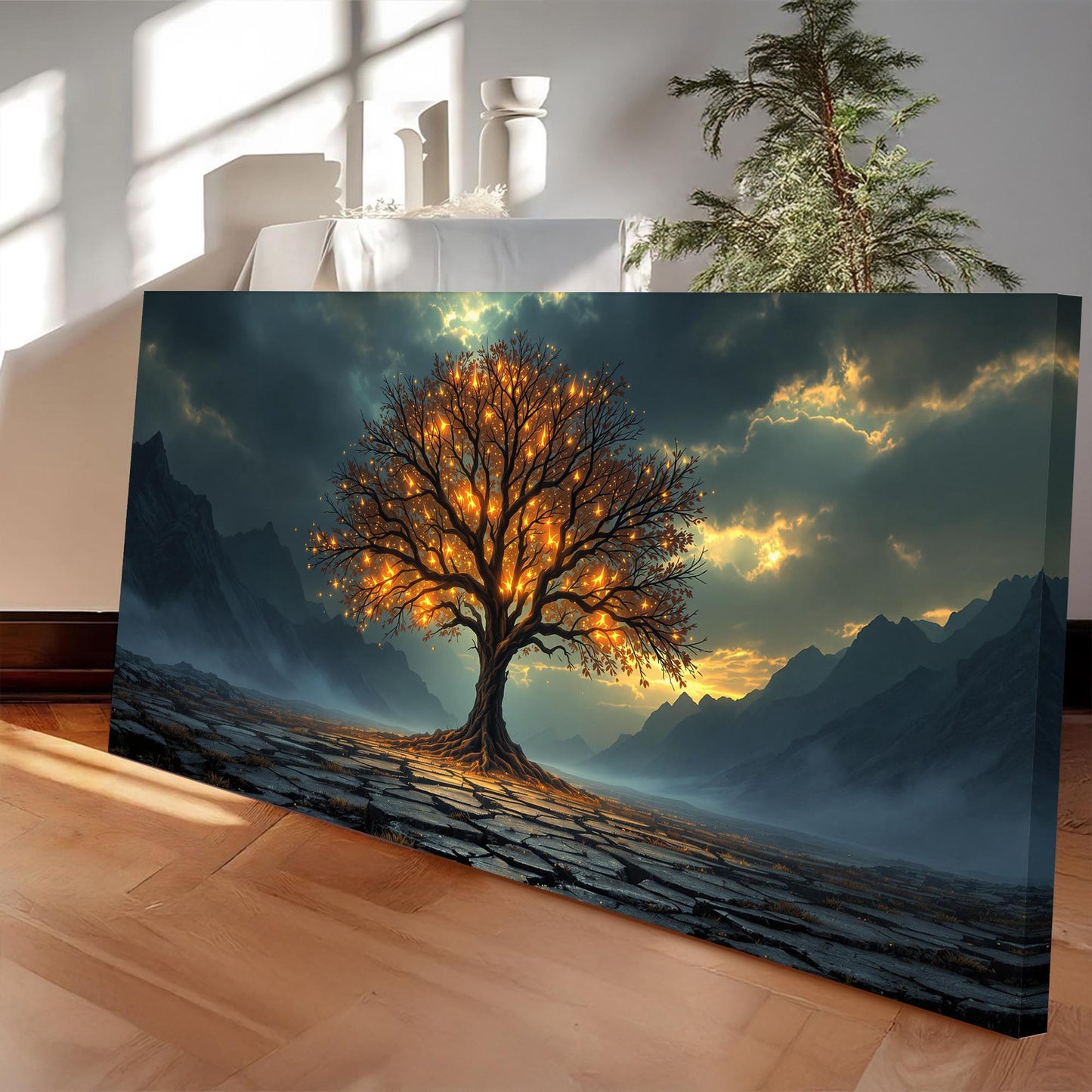 Canvas art Burning Bush Faith XI by Tailored Canvases; fiery tree landscape crafting canvas on Tampa Home & Garden Store