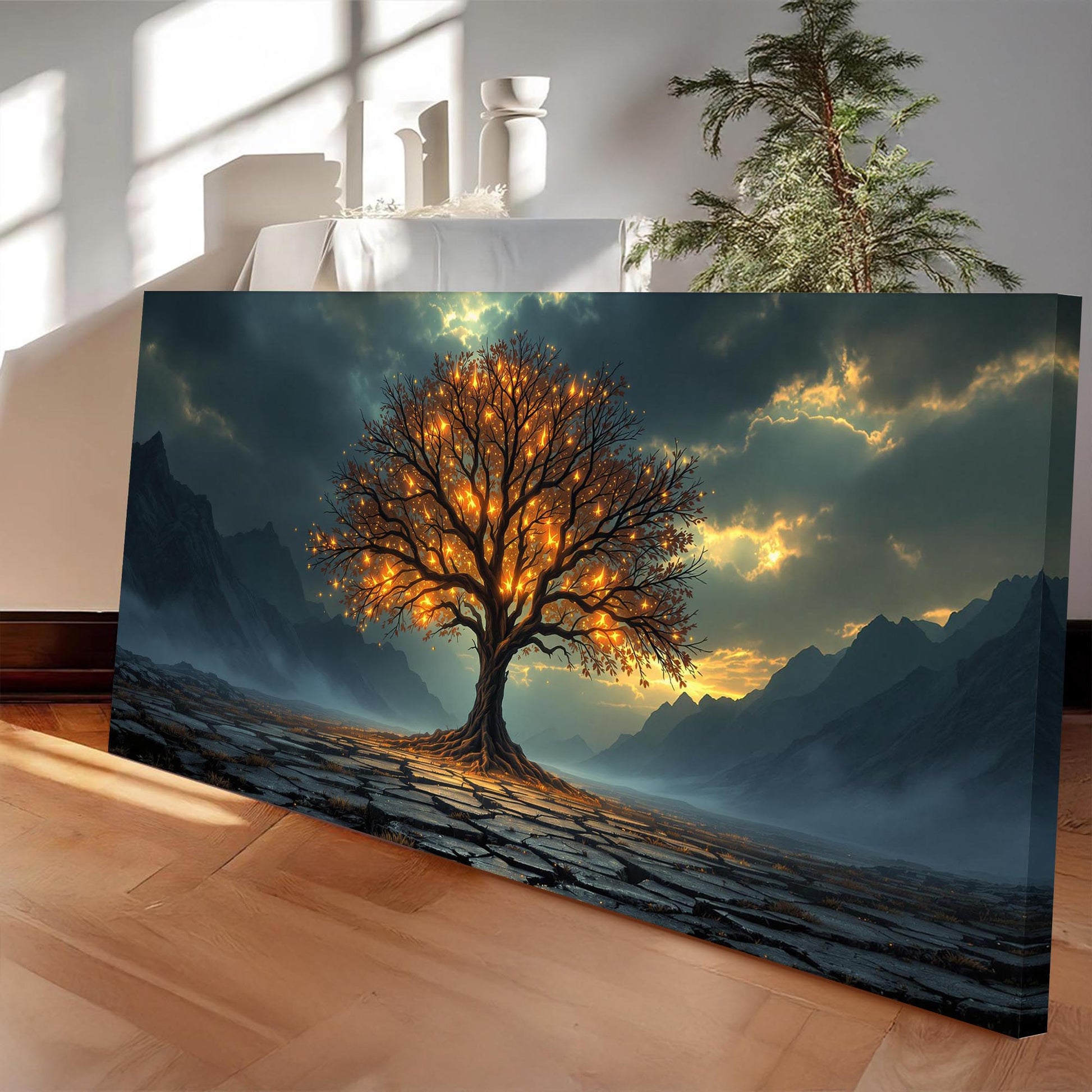 Canvas art Burning Bush Faith XI by Tailored Canvases; fiery tree landscape crafting canvas on Tampa Home & Garden Store