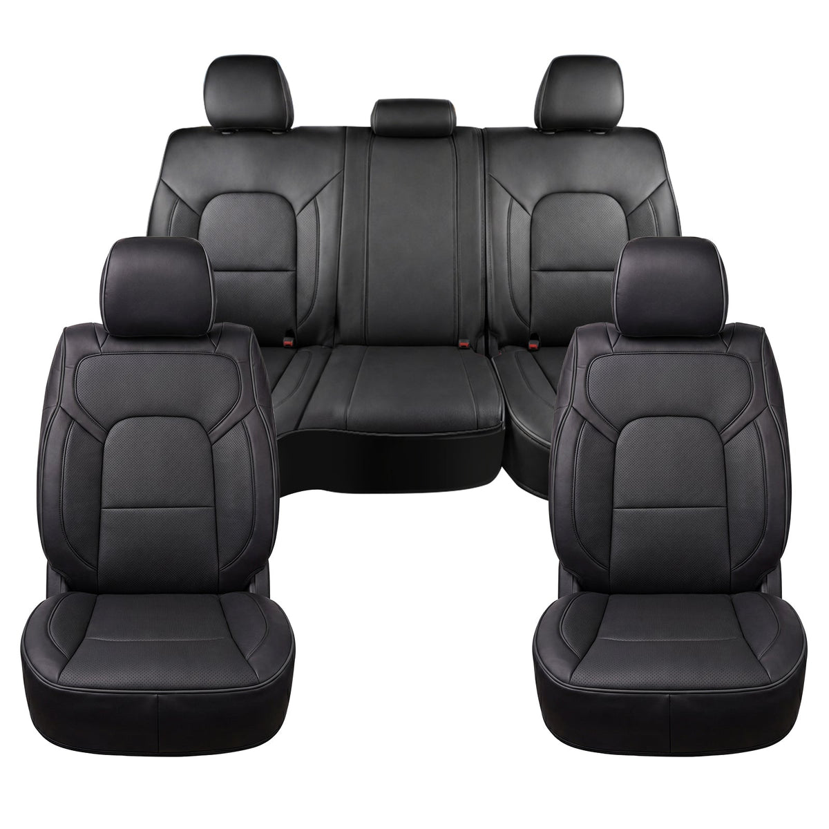 Umbrauto Custom Seat Covers Black Leather Full Set for Ram Crew Cab 5-Seater on Tampa Home & Garden Store