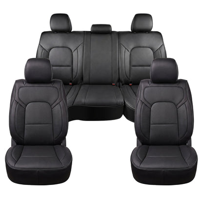 Umbrauto Custom Seat Covers Black Leather Full Set for Ram Crew Cab 5-Seater on Tampa Home & Garden Store