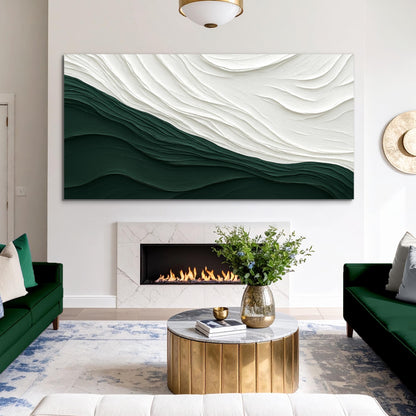 Modern Abstract Wall Art IX canvas Tailored Canvases, textured waves over dark green hillside on Tampa Home & Garden Store