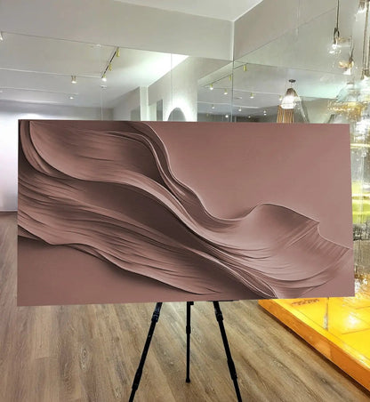 Warm Terracotta minimalist canvas wall art by Tailored Canvases, flowing abstract ribbons on Tampa Home & Garden Store