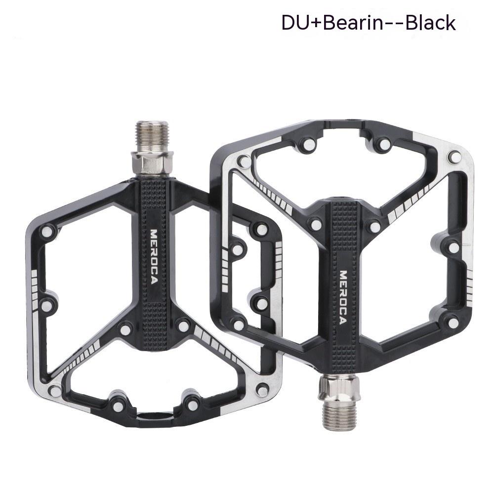 Bicycle pedals Stevvex, non-slip aluminum alloy flat platform, black/silver, 2 pcs on Tampa Home & Garden Store