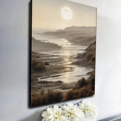 Misty Shores Coastal Impasto Wall Art canvas sepia coastal scene Tailored Canvases on Tampa Home & Garden Store