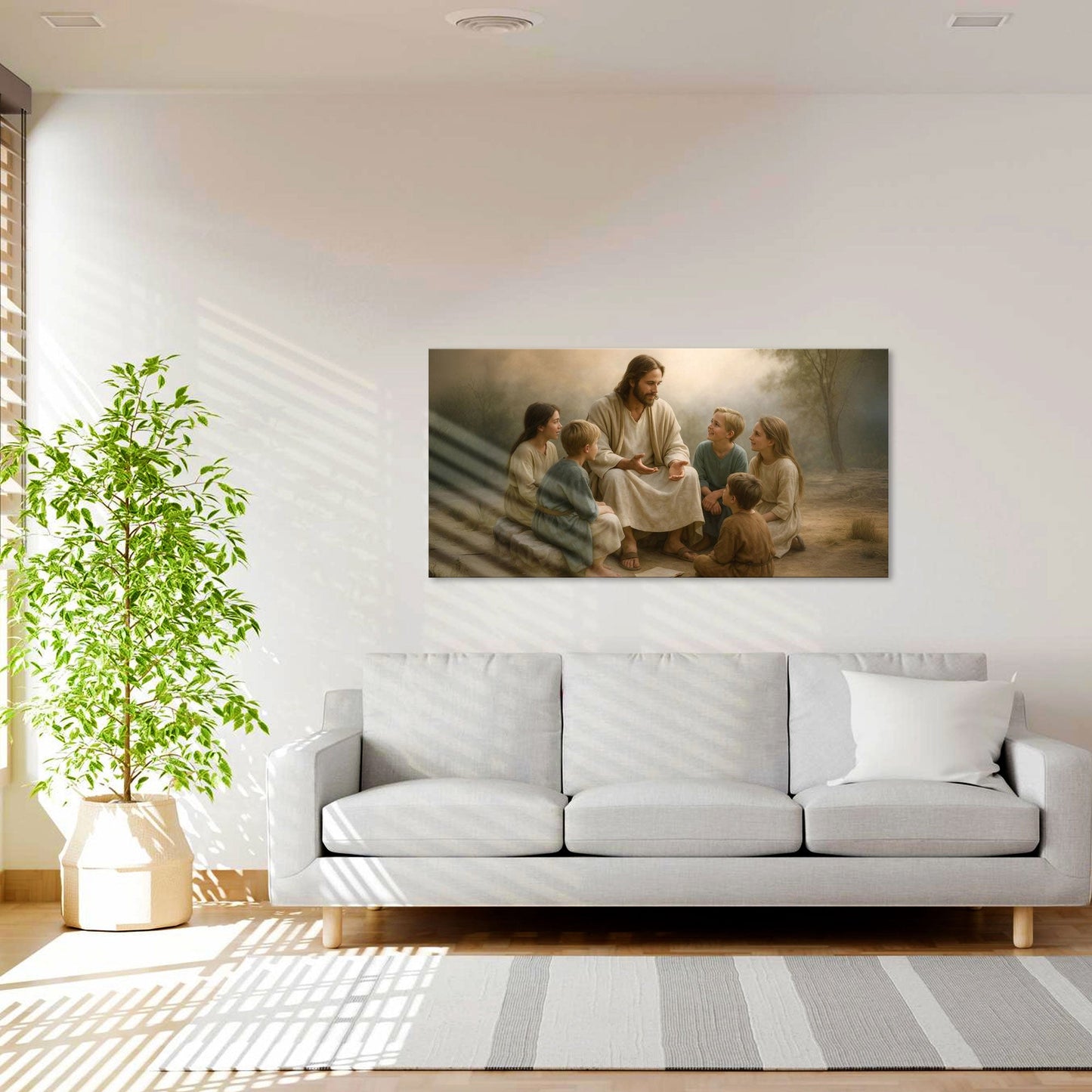 Canvas wall art Jesus with Children Faith Wall Art III by Tailored Canvases Crafting Canvas on Tampa Home & Garden Store