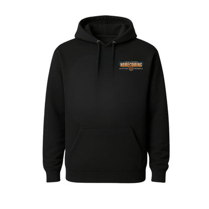 Black Homecoming Biker Festival hoodie by BikerZoneZ with chest logo on Tampa Home & Garden Store