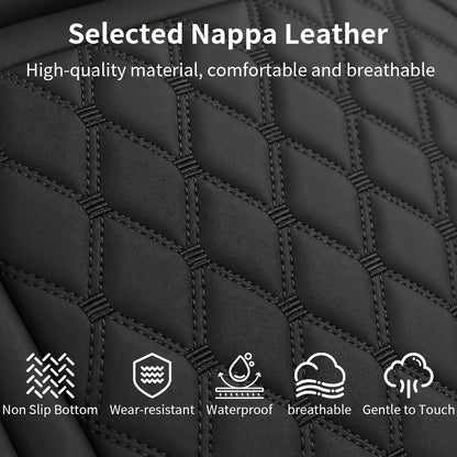 Umbrauto black quilted Nappa leather truck seat covers for Silverado/GMC Sierra crew cab on Tampa Home & Garden Store