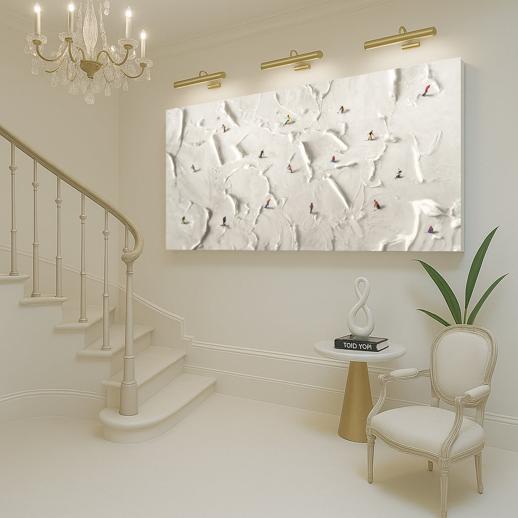 Canvas Mountain Minimalist Wall Art V by Tailored Canvases in white textured landscape on Tampa Home & Garden Store