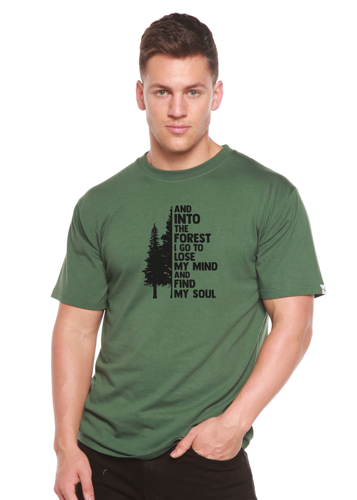 Mens graphic tee And Into The Forest I Go in bamboo viscose cotton by Spun Bamboo on Tampa Home & Garden Store