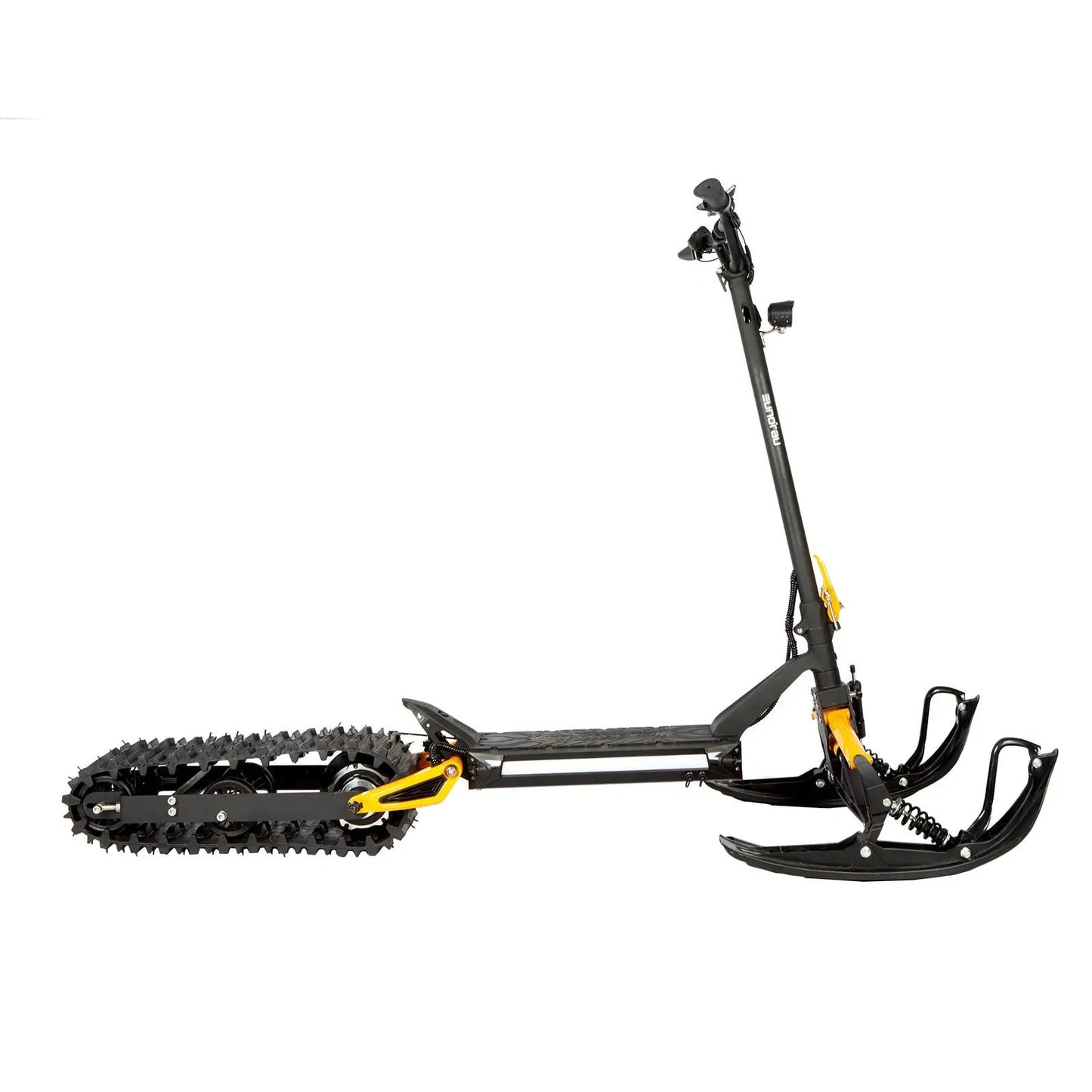 ICEX 1.0 snow sled with black frame long handlebar and yellow accents by EUNORAU US on Tampa Home & Garden Store