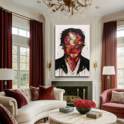 Petals of Identity Wall Art Canvas bold multicolored abstract portrait for living room on Tampa Home & Garden Store