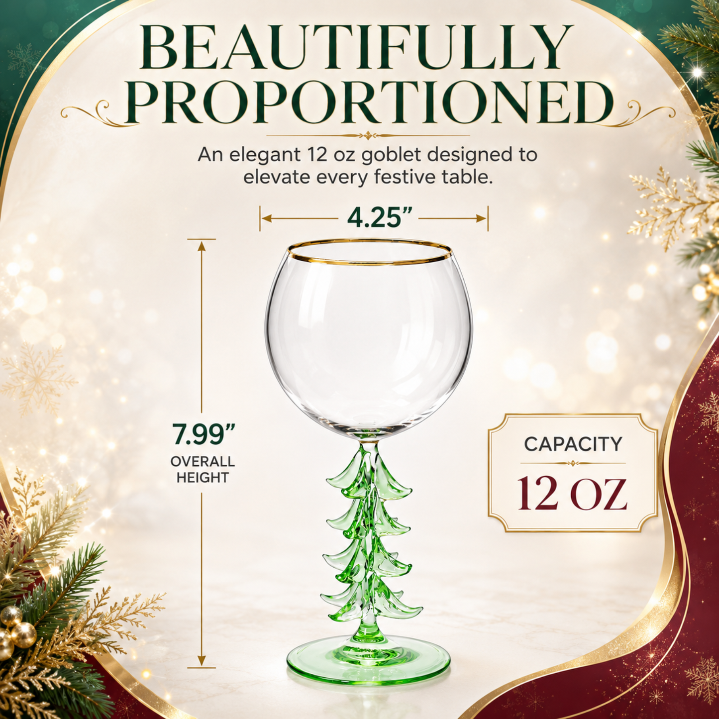 Premium Natale Stemmed Wine Glass Holder