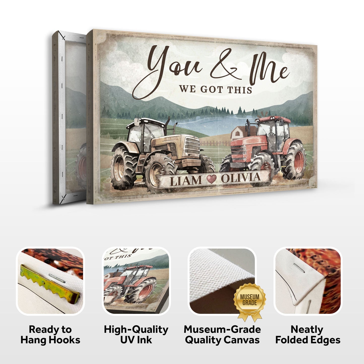 Tractor Themed We Got This Couple Sign canvas Tailored Canvases, rustic farm tractors on Tampa Home & Garden Store